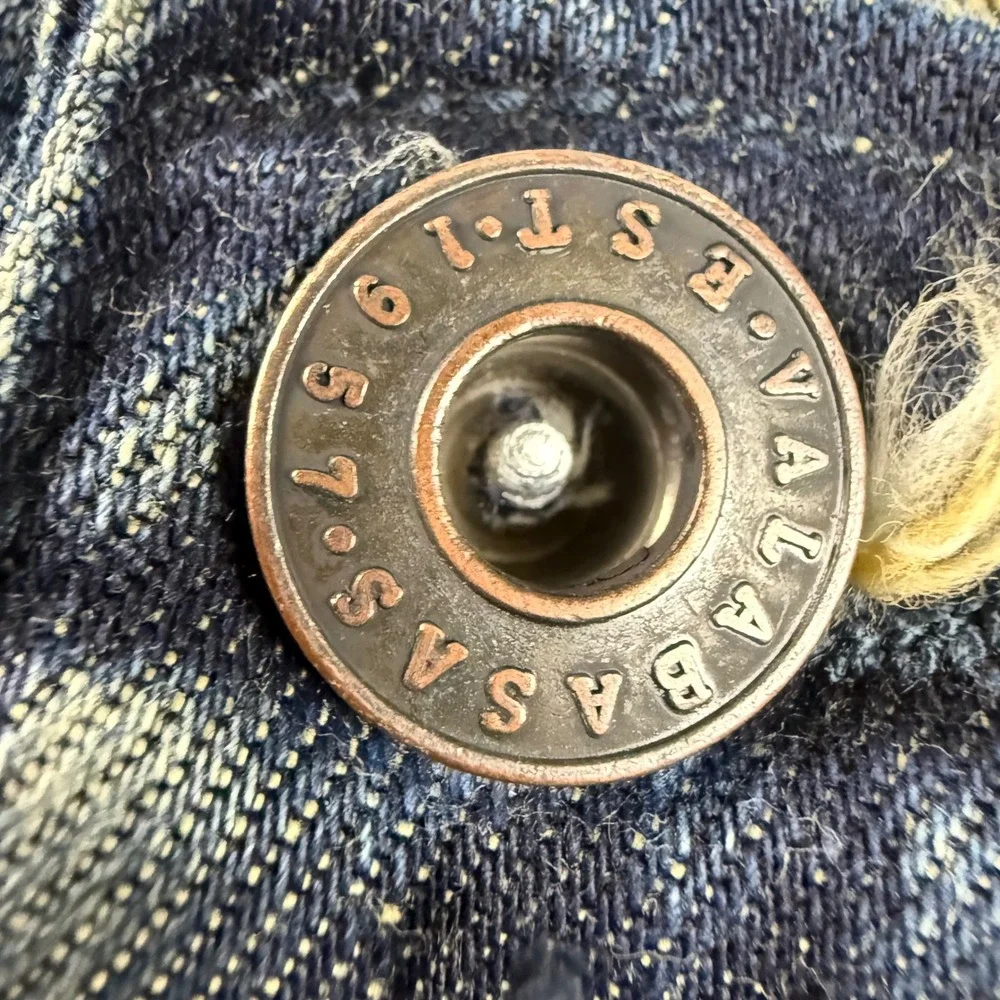 Valabasas Distressed Flare Jeans Mens 36 Frayed Blue Stacked Denim Streetwear